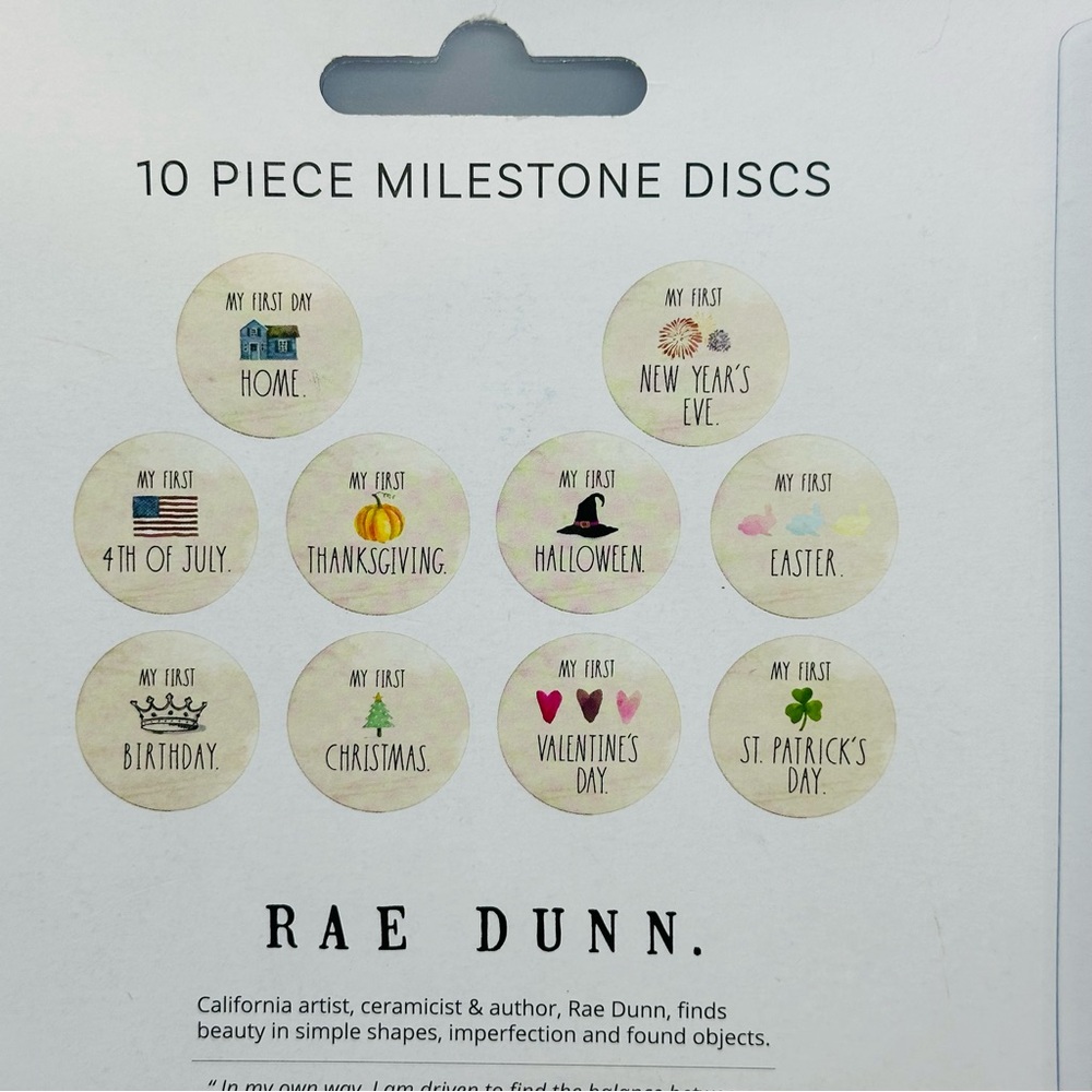 Rae Dunn Baby Milestone Discs My First Home Birthday Christmas Easter Valentine - Picture 4 of 6